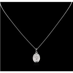 14KT White Gold Religious Pendant With Chain