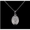 Image 2 : 14KT White Gold Religious Pendant With Chain