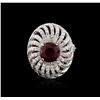 Image 1 : 14KT White Gold 2.47ct Ruby and Diamond Ring