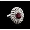 Image 2 : 14KT White Gold 2.47ct Ruby and Diamond Ring