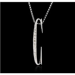 14KT White Gold 0.18ctw Diamond Pendant With Chain