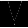 Image 2 : 14KT White Gold 0.18ctw Diamond Pendant With Chain