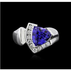 2.60ct Tanzanite and Diamond Ring - 14KT White Gold