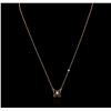 Image 1 : 14KT Rose Gold 0.03ct Diamond Butterfly Necklace