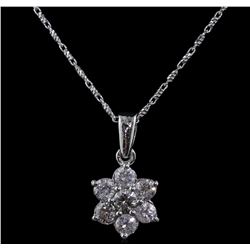 14KT White Gold 1.25ctw Diamond Pendant With Chain