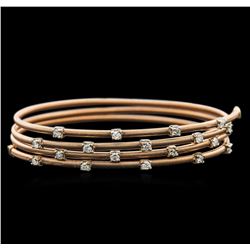 0.75ctw Diamond Bangle Bracelet - 14KT Rose Gold