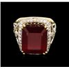 Image 1 : 16.64ct Ruby and Diamond Ring - 14KT Yellow Gold