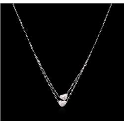 0.40ctw Diamond Heart Necklace - 14KT White Gold