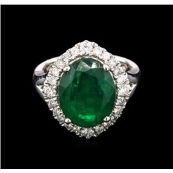 6.45ct Emerald and Diamond Ring - 18KT White Gold