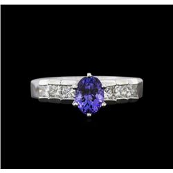 1.00ct Tanzanite and Diamond Ring - Platinum