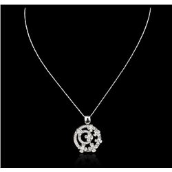 14KT White Gold 1.76ctw Diamond Pendant With Chain