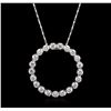 Image 2 : 14KT White Gold 1.69ctw Diamond Pendant With Chain