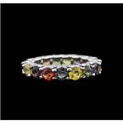 5.85ctw Multi Color Sapphire Ring - 14KT White Gold