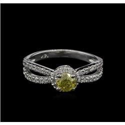 0.72ctw Yellow Diamond Ring - 14KT White Gold