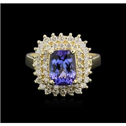 2.41ct Tanzanite and Diamond Ring - 14KT Yellow Gold