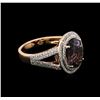 Image 2 : 3.62ct Tourmaline and Diamond Ring - 14KT Rose Gold