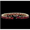 Image 3 : 35.58ctw Ruby Bracelet - 14KT Yellow Gold