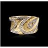 Image 1 : 14KT Two-Tone Gold 0.86ctw Diamond Ring