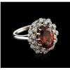 Image 2 : 14KT White Gold 4.97ct Garnet and Diamond Ring