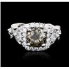 Image 1 : 14KT White Gold 3.12ctw Brown Diamond Ring