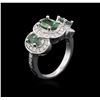 Image 3 : 14KT White Gold 1.40ctw Alexandrite and Diamond Ring