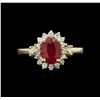 Image 1 : 1.59ct Ruby and Diamond Ring - 14KT Yellow Gold