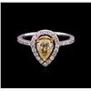Image 1 : 1.37ctw Fancy Yellow Diamond Ring - 14KT White Gold