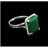Image 2 : 7.82ct Emerald and Diamond Ring - 14KT White Gold