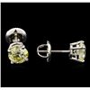 Image 2 : 1.56ctw Diamond Stud Earrings - 14KT White Gold