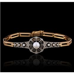 14KT Two-Tone Gold 0.26ctw Diamond Bracelet