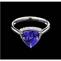 2.82ct Tanzanite and Diamond Ring - 14KT White Gold