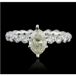 14KT White Gold 1.82ctw Marquise Cut Diamond Ring