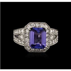 14KT White Gold 3.83ct Tanzanite and Diamond Ring