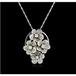 14KT White Gold 1.37ctw Diamond Pendant With Chain