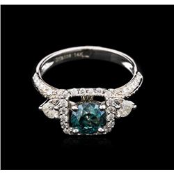 1.79ctw Fancy Blue Diamond Ring - 14KT White Gold