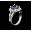 Image 3 : 3.44ct Tanzanite and Diamond Ring - 14KT White Gold