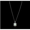 Image 2 : 18KT White Gold 8.80ct Opal and Diamond Pendant With Chain
