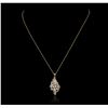 Image 2 : 14KT Yellow Gold 1.00ctw Diamond Pendant With Chain