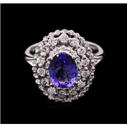 1.80ct Tanzanite and Diamond Ring -14KT White Gold