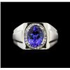 Image 1 : 3.63ct Tanzanite and Diamond Ring - 14KT White Gold