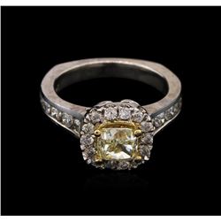 2.07ctw Light Yellow Diamond Ring - 14KT White Gold