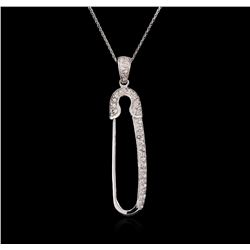 0.30ctw Diamond Pendant With Chain - 14KT White Gold