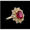 Image 2 : 14KT Yellow Gold 5.37ct Ruby and Diamond Ring