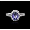 Image 1 : 14KT White Gold 1.53ct Tanzanite and Diamond Ring