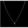 Image 1 : 14KT White Gold 0.38ct Diamond Solitaire Necklace