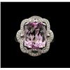 11.93ct Kunzite and Diamond Ring - 14KT White Gold