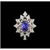 1.87ct Tanzanite and Diamond Ring - 14KT White Gold