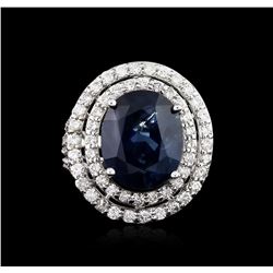 18KT White Gold GIA Certified 12.00ct Sapphire and Diamond Ring