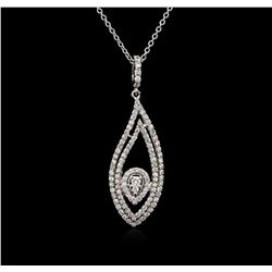 1.33ctw Diamond Pendant With Chain - 14KT White Gold