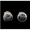 3.24ctw Fancy Black Diamond Earrings - 14KT White Gold